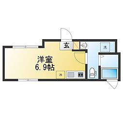 Rhythm. ワンルームの間取図画像