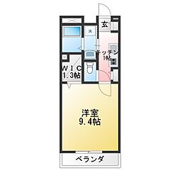 モアドマーニ 1Kの間取図画像