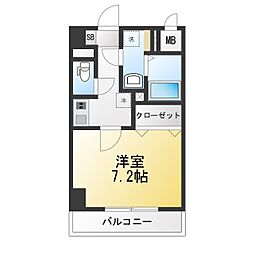シエロアスール 1Kの間取図画像