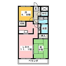 メゾン・ドリーム 2LDKの間取図画像