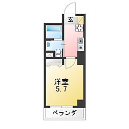 ソルジェンテ溝ノ口 1Kの間取図画像