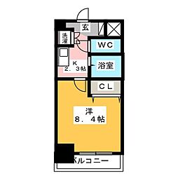 クラッセ溝の口 1Kの間取図画像