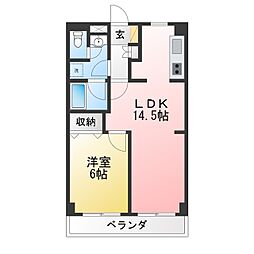 ファミーユ宮崎 1LDKの間取図画像