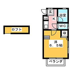 ベストハウス 1Kの間取図画像