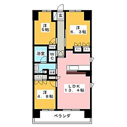 BLESS宮崎台 3LDKの間取図画像