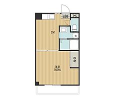 ローズハイツ奉還町 1DKの間取図画像