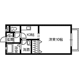イーグレット3 1Kの間取図画像