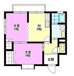 コーポみやび 2DKの間取図画像