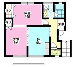 パークサイドD 2DKの間取図画像
