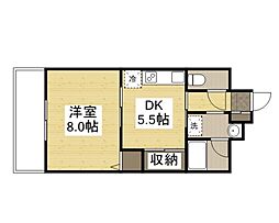 アミスター東島田 2Kの間取図画像