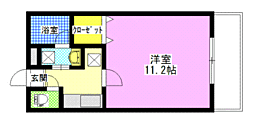 ピアグロリア奥田 1Kの間取図画像