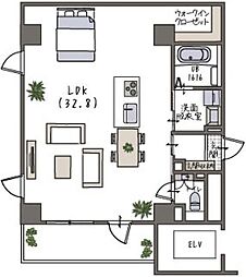 Via 蔵用 ワンルームの間取図画像
