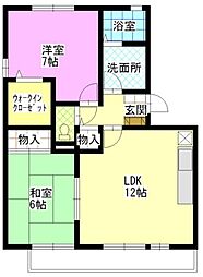 セジュールL3 2LDKの間取図画像