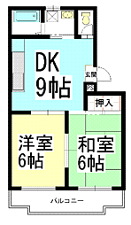 メゾン・エルドラド 2DKの間取図画像