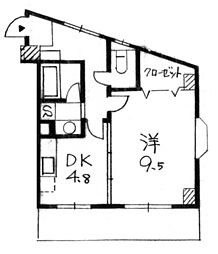 ハートフル医大南 1DKの間取図画像