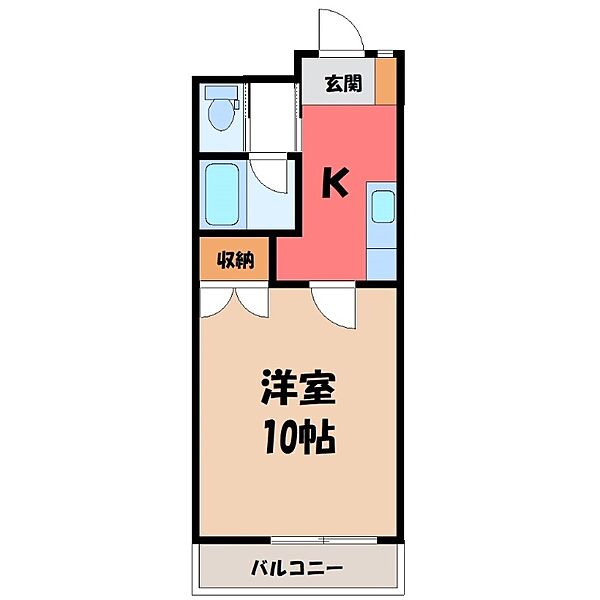 南大通りパークハイツ ｜栃木県宇都宮市南大通り4丁目(賃貸マンション1K・2階・30.60㎡)の写真 その2