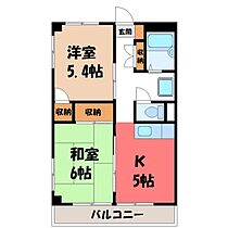 ヴィラ宝古木  ｜ 栃木県鹿沼市上野町（賃貸マンション2K・2階・41.13㎡） その2