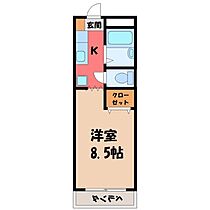 ラ・セゾン サイカン  ｜ 栃木県宇都宮市山本1丁目（賃貸マンション1K・1階・22.68㎡） その2