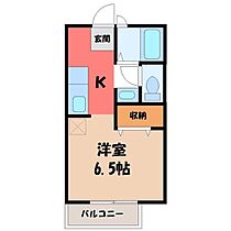 リバティ B  ｜ 栃木県宇都宮市御幸本町（賃貸アパート1K・1階・23.77㎡） その2