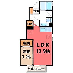 アーバンライフ・コート 1階1LDKの間取り