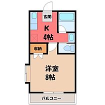 ハイツフリーダム  ｜ 栃木県真岡市長田2丁目（賃貸アパート1K・2階・26.50㎡） その2