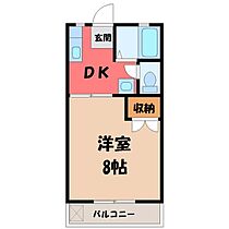 サングリーン・コジマ  ｜ 栃木県宇都宮市下岡本町（賃貸アパート1DK・1階・24.84㎡） その2