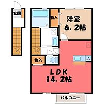 ヴィクトワール II A  ｜ 栃木県宇都宮市駒生町（賃貸アパート1LDK・2階・54.05㎡） その2