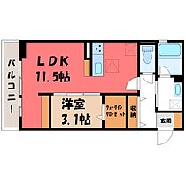 エストパル  ｜ 栃木県宇都宮市平松本町（賃貸アパート1LDK・1階・37.69㎡） その2