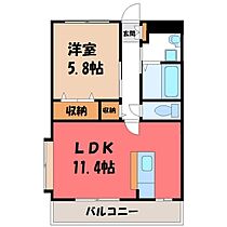 グレイスコート岡台  ｜ 栃木県宇都宮市下岡本町（賃貸マンション1LDK・3階・43.32㎡） その2