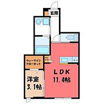 プルミエ B  ｜ 栃木県宇都宮市江曽島町（賃貸アパート1LDK・1階・39.26㎡） その2