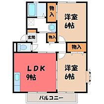 パナコートコーヨー B  ｜ 栃木県宇都宮市御幸本町（賃貸アパート2LDK・1階・51.04㎡） その2