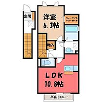 サンターニティ D  ｜ 栃木県下都賀郡壬生町若草町（賃貸アパート1LDK・2階・49.88㎡） その2