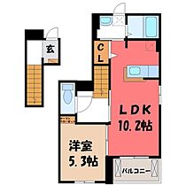 セレーノ  ｜ 栃木県宇都宮市竹林町（賃貸アパート1LDK・2階・42.62㎡） その2