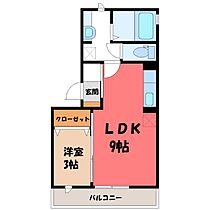 エミネンス  ｜ 栃木県宇都宮市東峰1丁目（賃貸アパート1LDK・3階・31.71㎡） その2