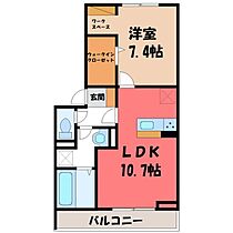 フロレゾン  ｜ 栃木県宇都宮市台新田1丁目（賃貸アパート1LDK・2階・44.21㎡） その2