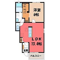 ラフレシール B  ｜ 栃木県宇都宮市針ケ谷町（賃貸アパート1LDK・1階・47.08㎡） その2