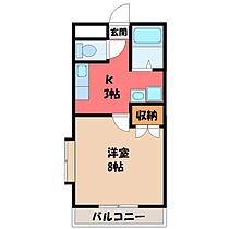 オカダハイツ II  ｜ 栃木県宇都宮市陽東8丁目（賃貸マンション1K・1階・26.64㎡） その2