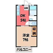 アベハイツ  ｜ 栃木県宇都宮市峰3丁目（賃貸アパート1DK・1階・27.08㎡） その2