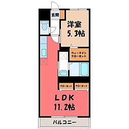 サンホープ長田 1階1LDKの間取り