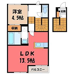 ラヴィーヌ芝ノ内A 1LDKの間取図画像