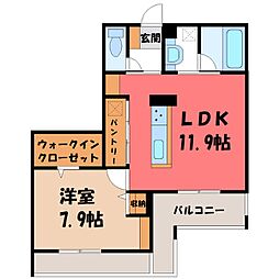 D-Radiante 3階1LDKの間取り
