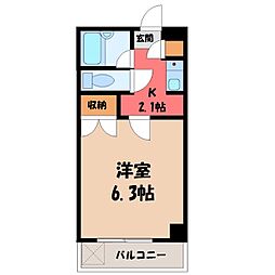 レジデンスTOYOUKE江曽島 1Kの間取図画像