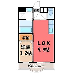 アヴェニール・コガ 1LDKの間取図画像