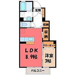 セジュール山口5番館 1LDKの間取図画像
