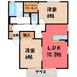 ディアクレストG 2LDKの間取図画像