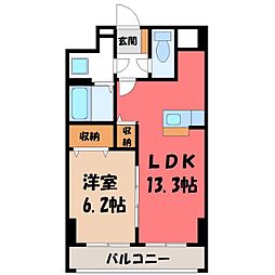 アマルフィーノ 1LDKの間取図画像