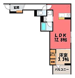 レジェンドワコー中央 1LDKの間取図画像