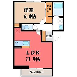 コロ企画コート 1LDKの間取図画像