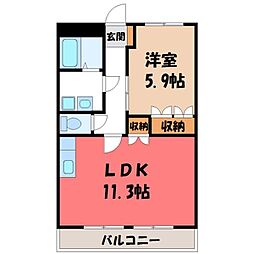 グランド・ソレイユ 1LDKの間取図画像