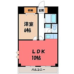 銀河ビル 1LDKの間取図画像